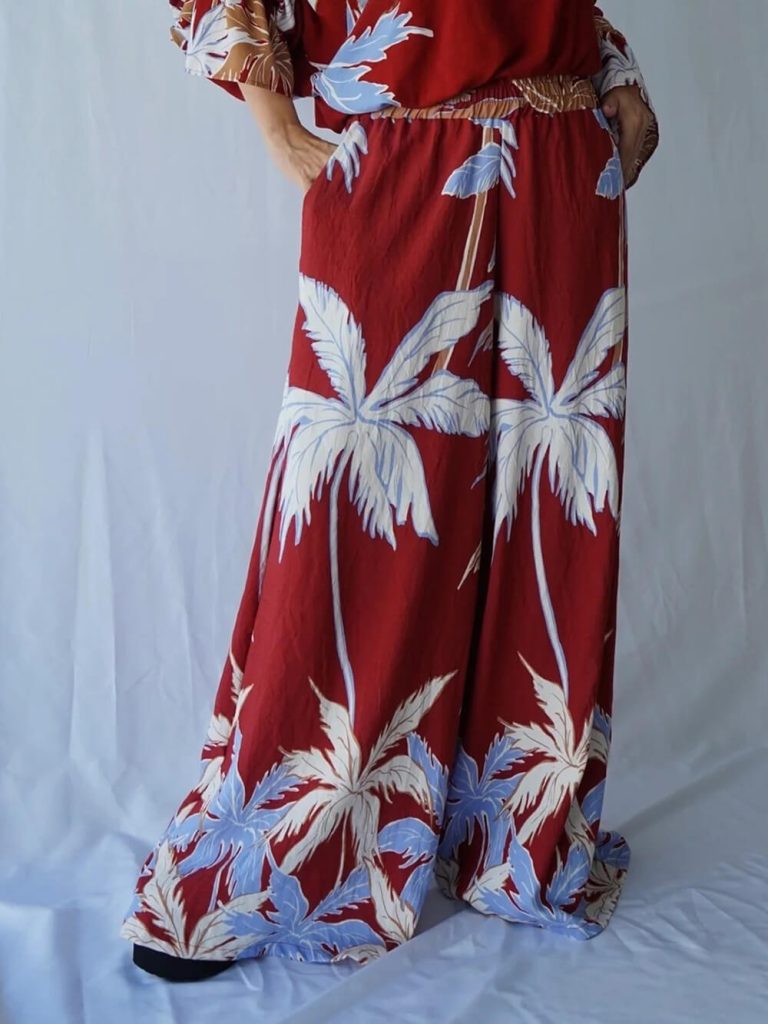 Printed Wide-Leg Casual Pants