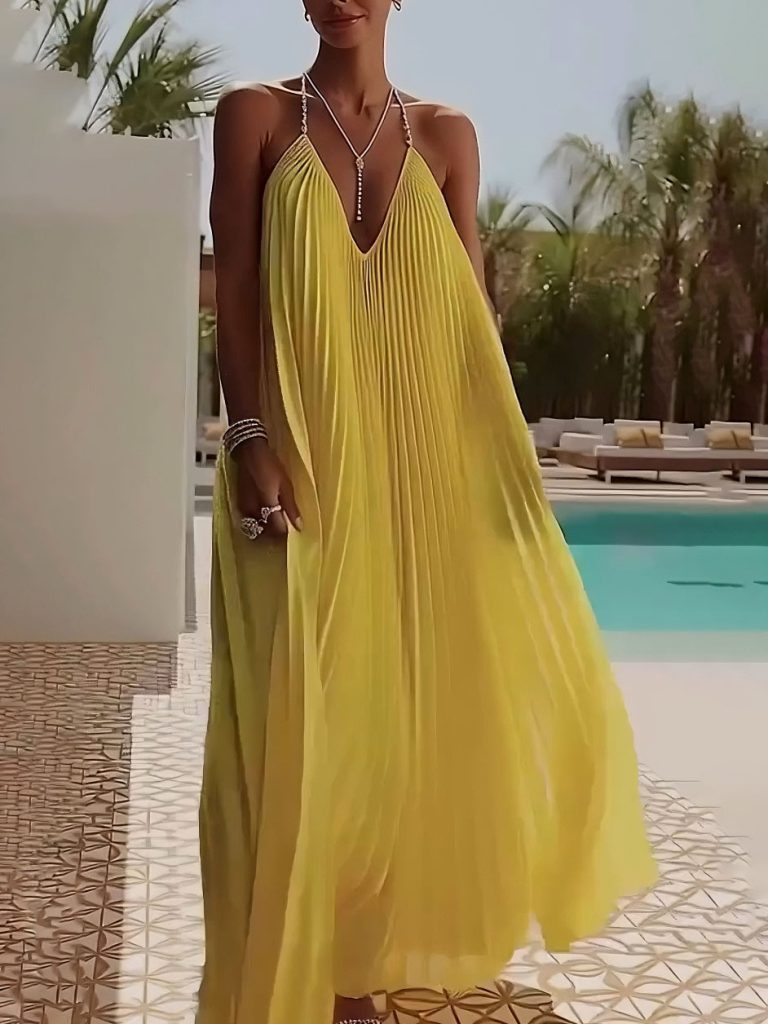V-Neck Backless Elegant Maxi Dress