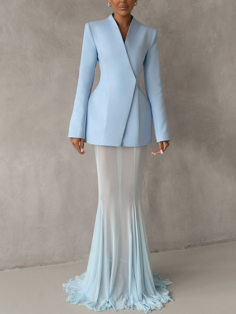Mesh Sheer Elegant Maxi Dress
